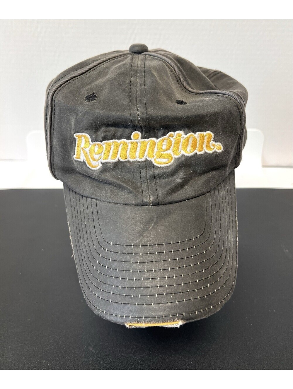Remington Arms Distressed Gray & Yellow StrapBack Hat Cap Licensed